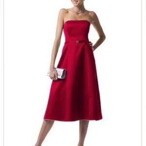 Michaelangelo‎ Red Satin Belted Formal Strapless Homecoming Prom Formal Dress 14